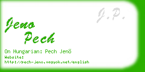 jeno pech business card